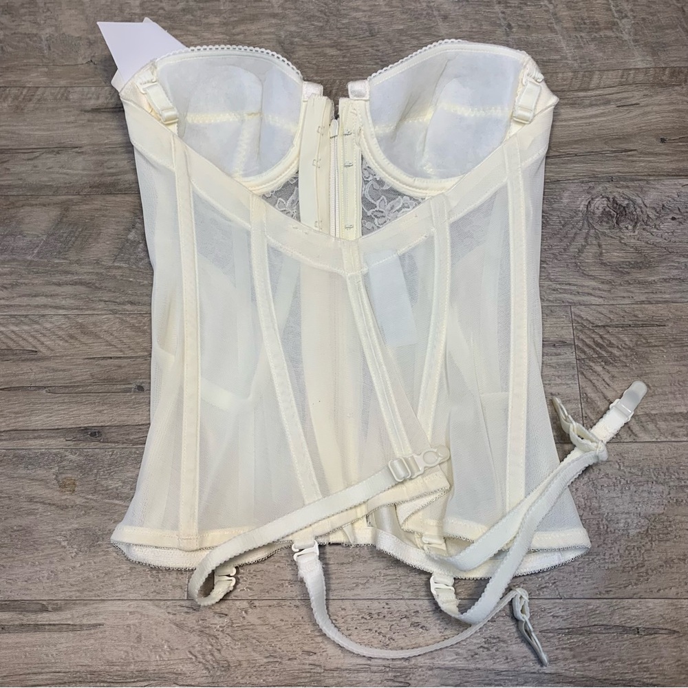 VTG Carnival Lace Strapless Basque Front Zipper - Picture 6 of 10